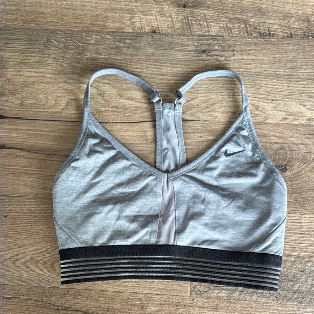 Nike Gray and Black Sports Bra with Racerback